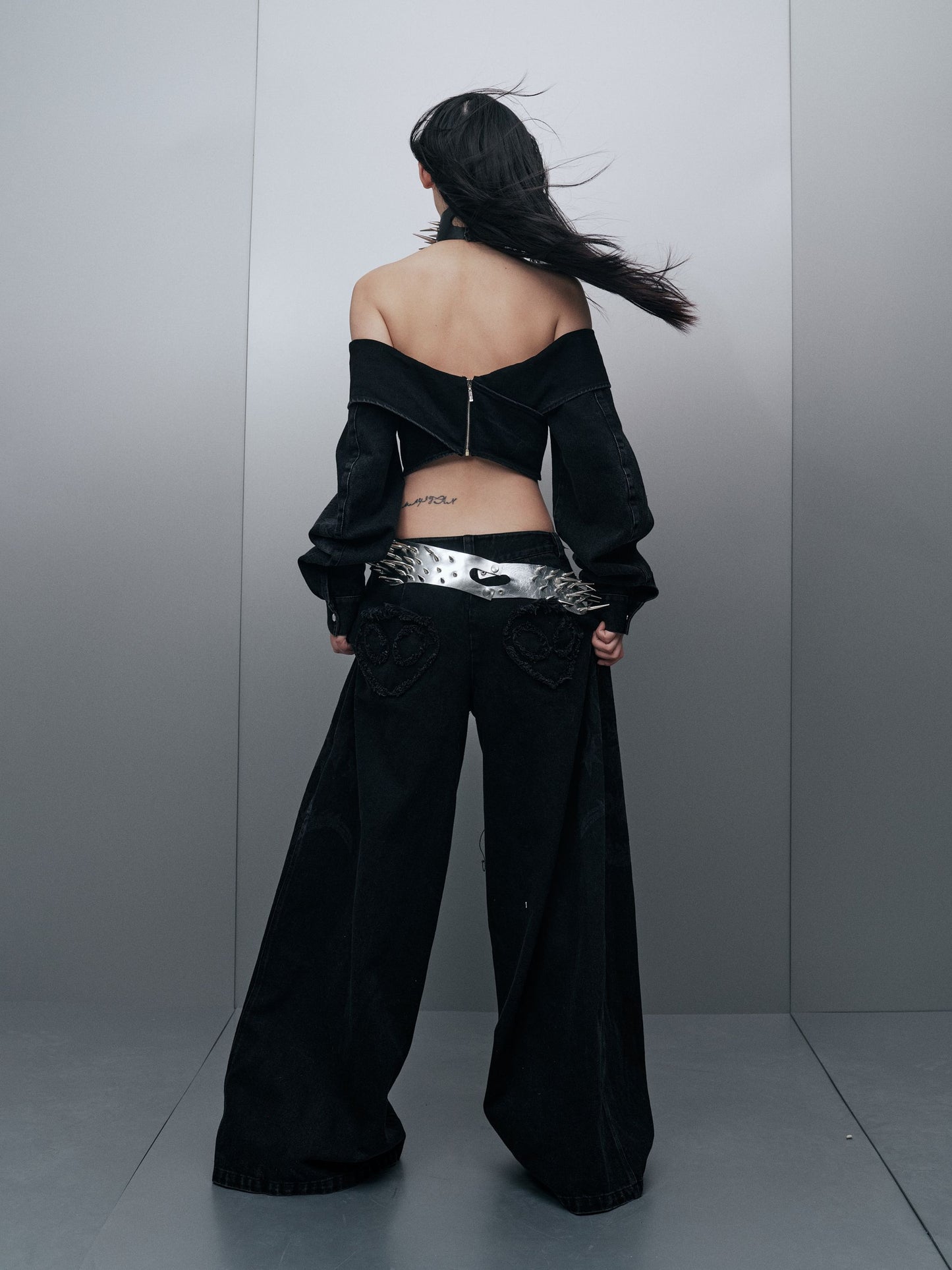 WIDE LEG DENIM JEANS