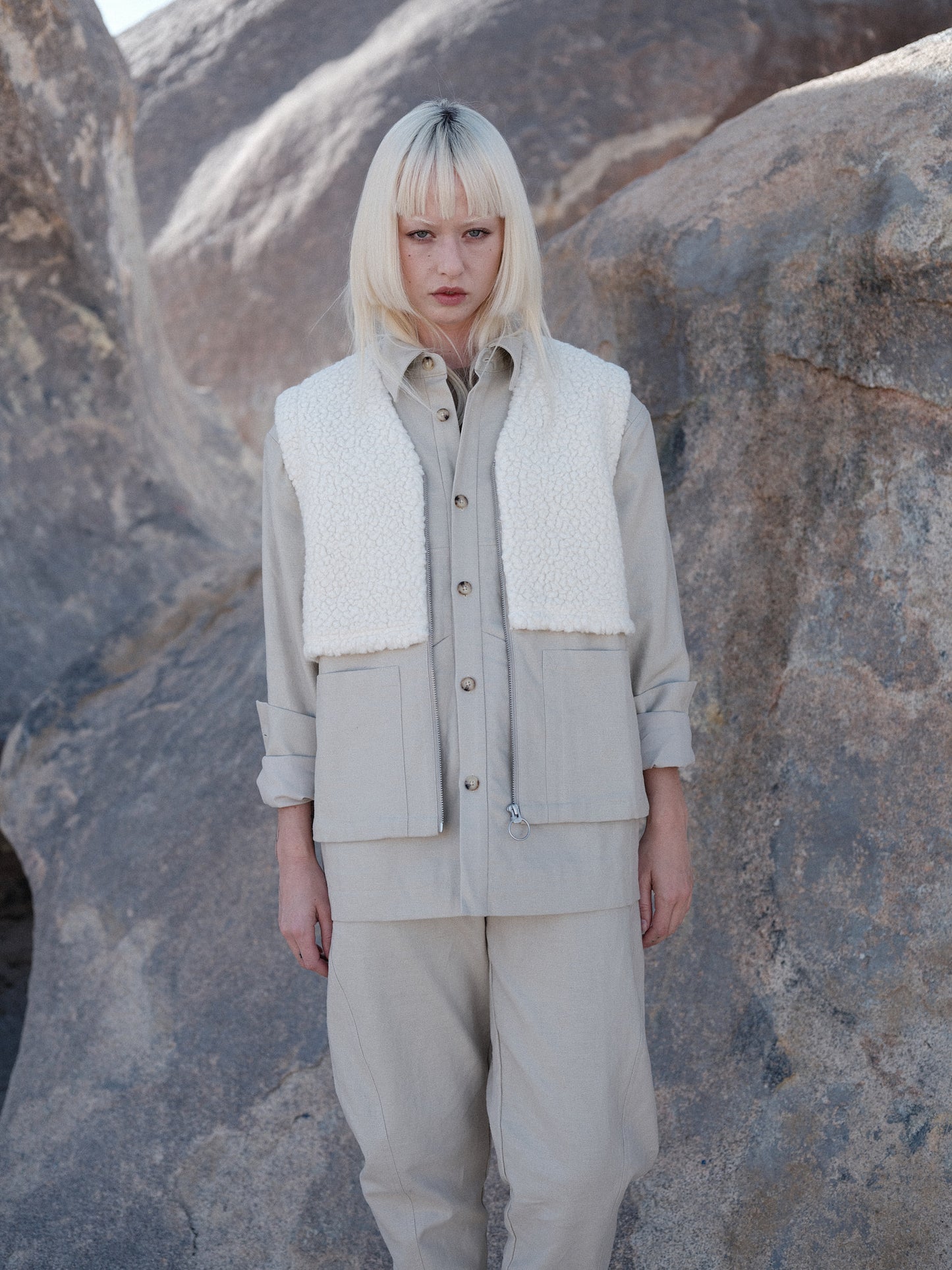 White Linen Workwear Shirt