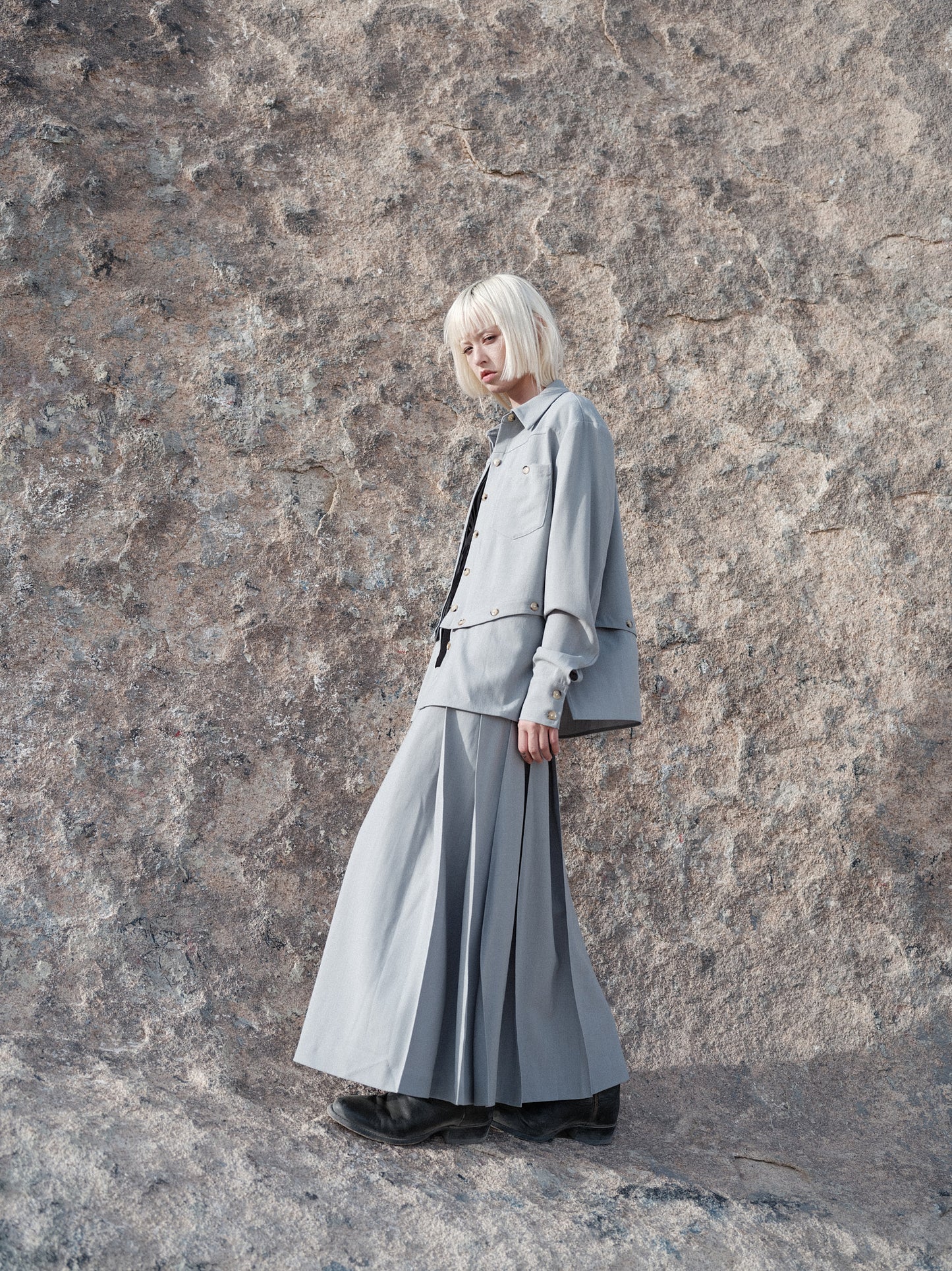 Blue Detachable Button Shirt