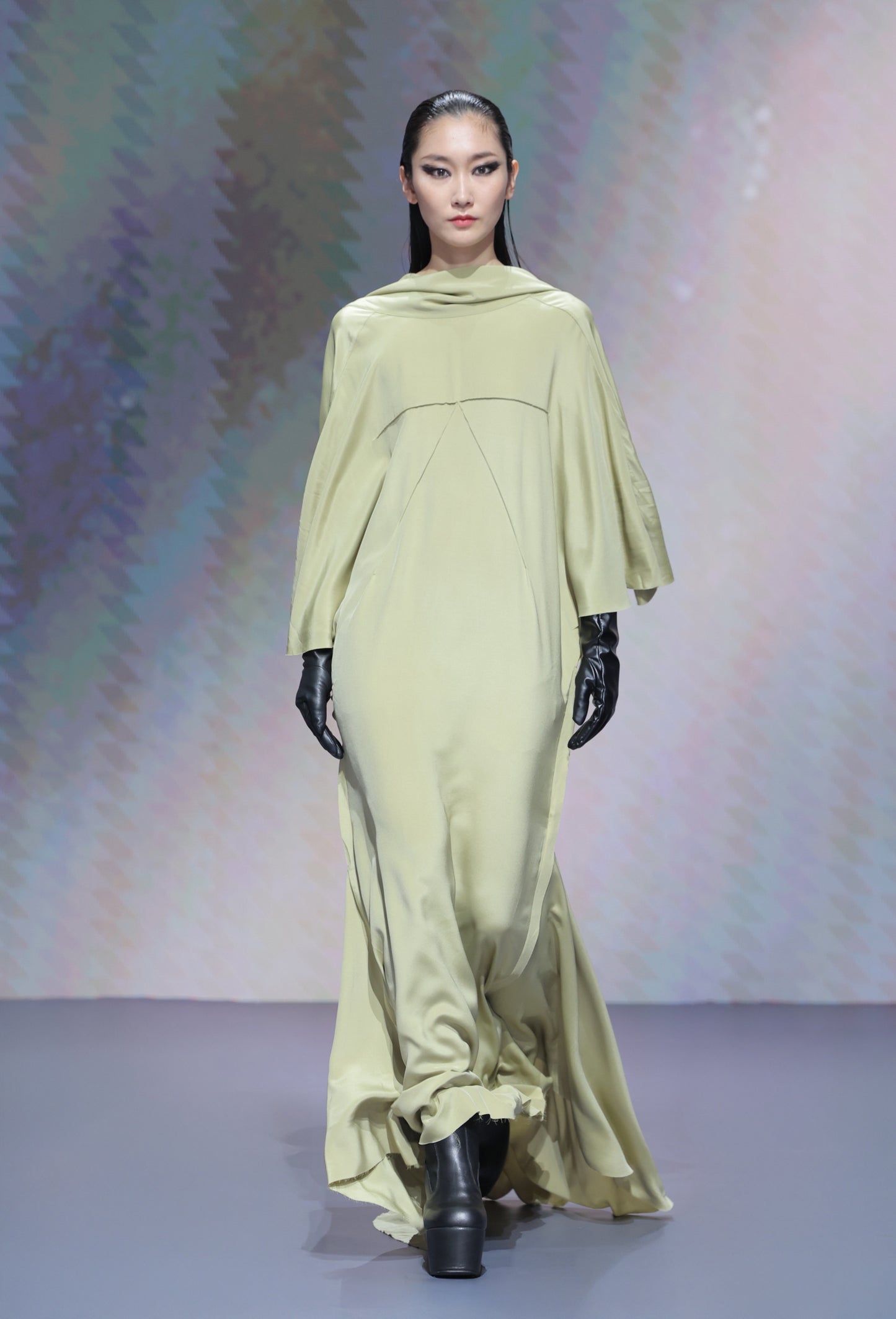 Green Two Piece Viscose-Silk Dress