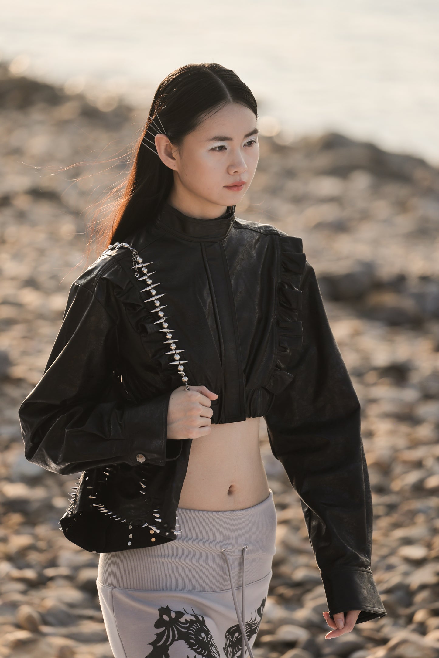 THE FRILL LEATHER JACKET