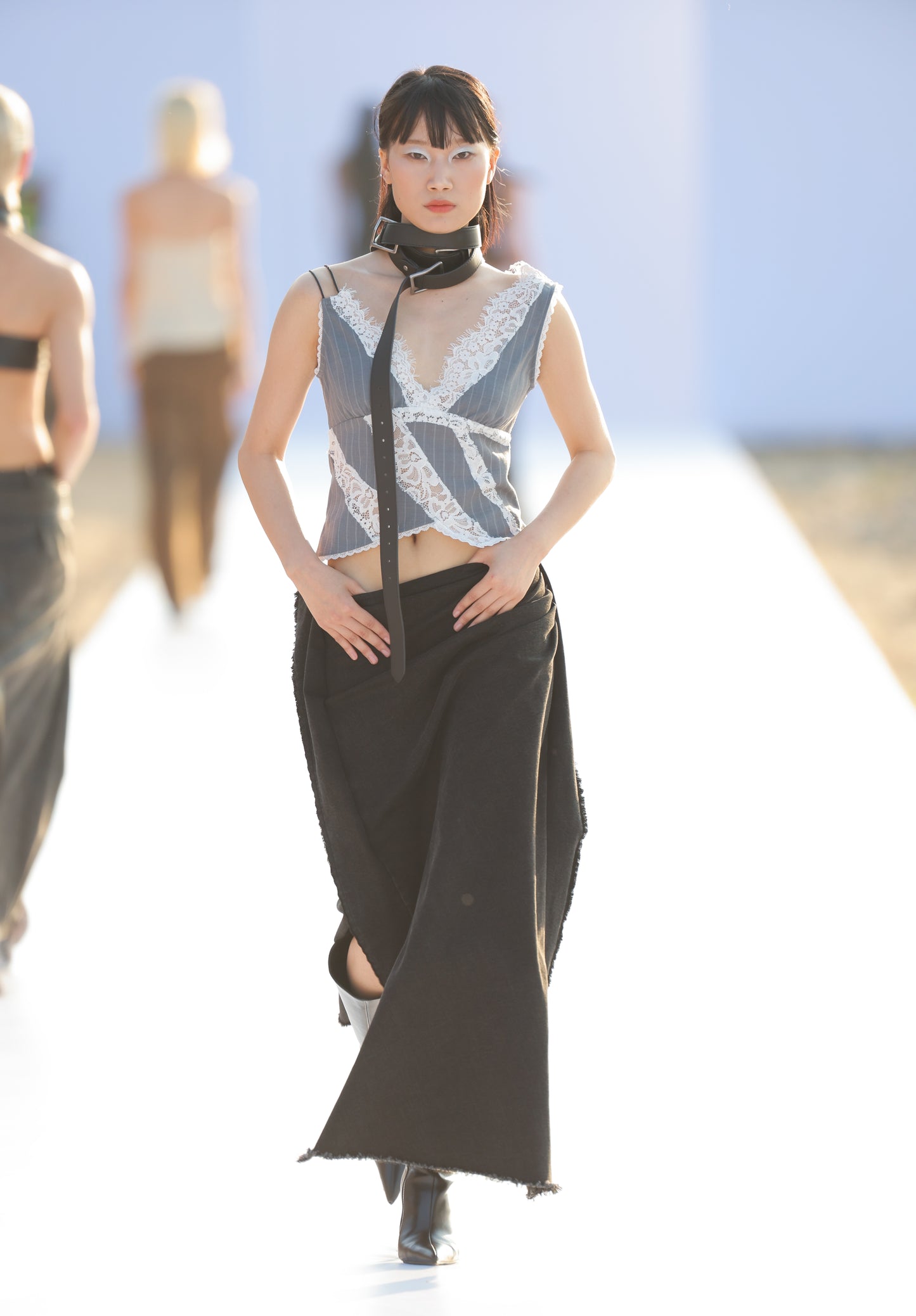 THE PINSTRIPE LACE TOP