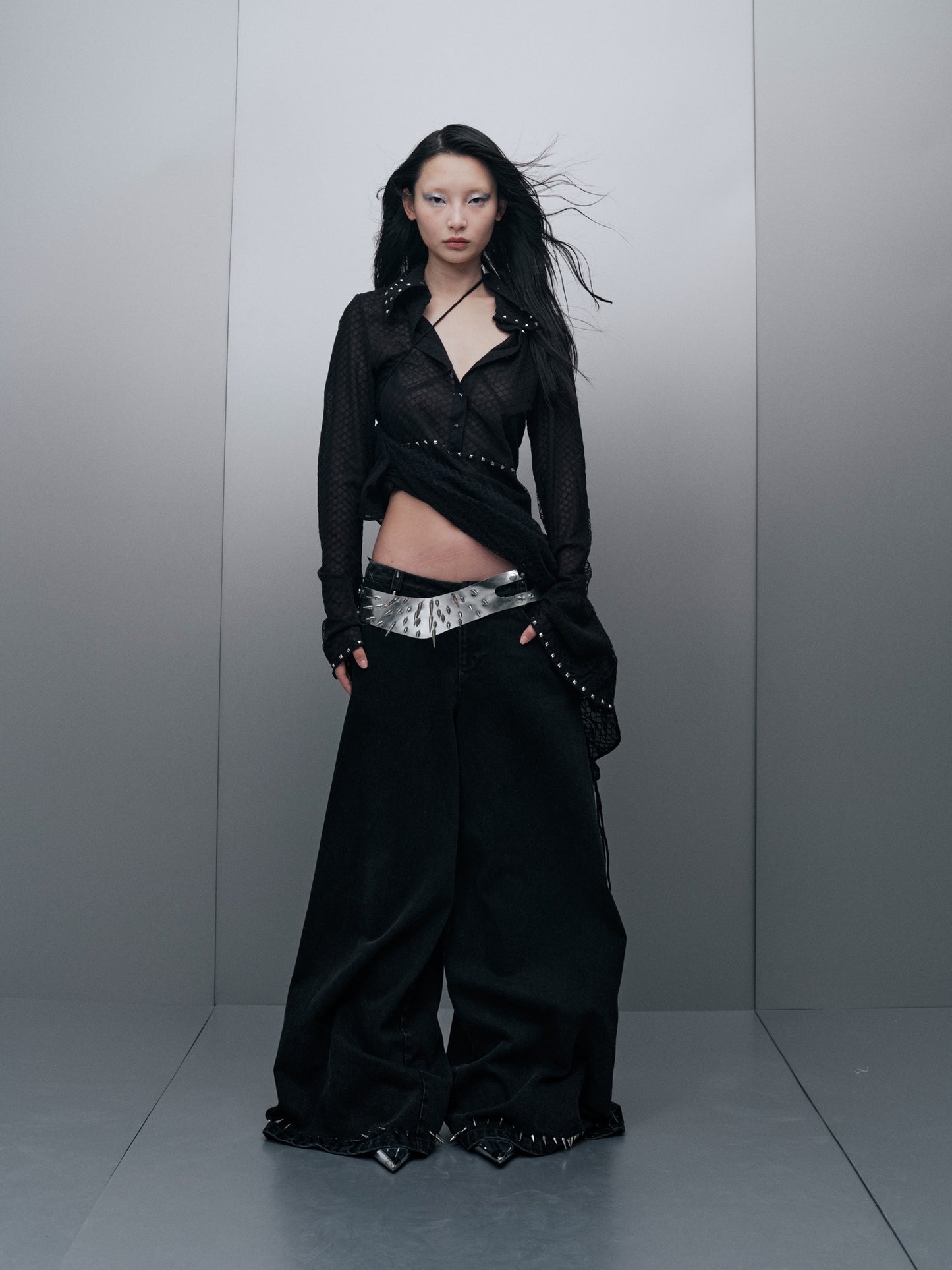 THE BLACK LACE SHIRT DRESS