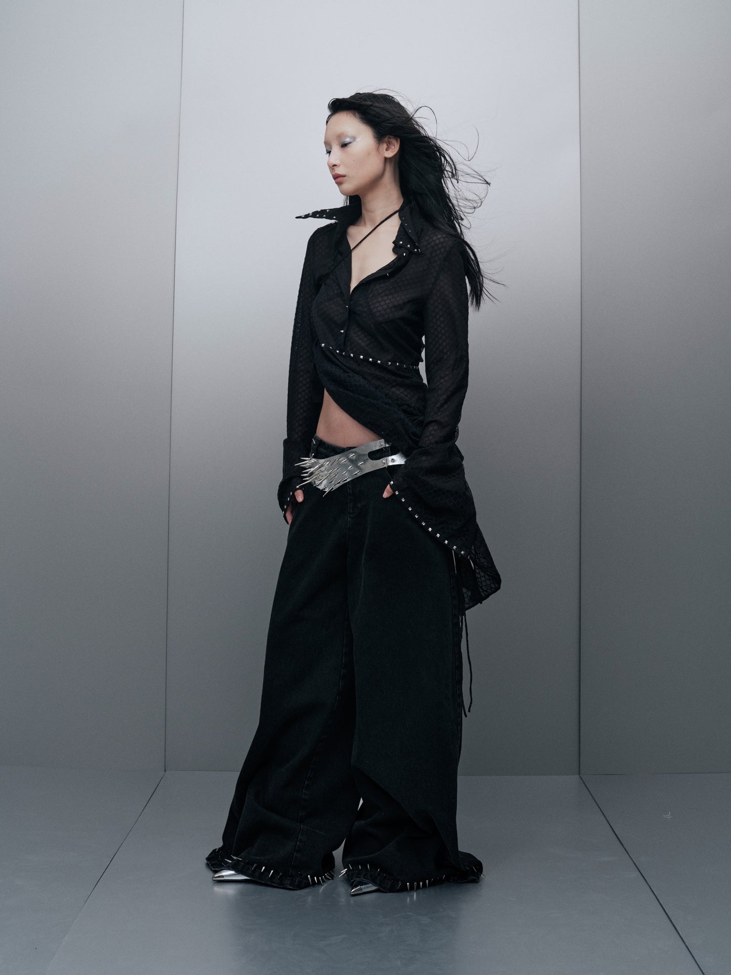 THE BLACK LACE SHIRT DRESS