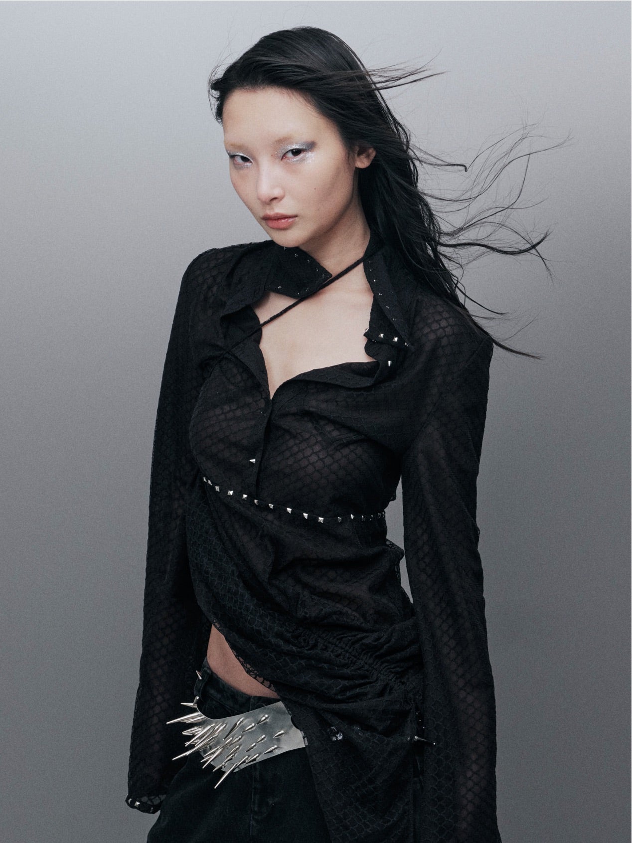 THE BLACK LACE SHIRT DRESS