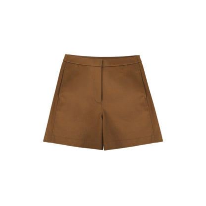 BROWN PONTE SUIT SHORT