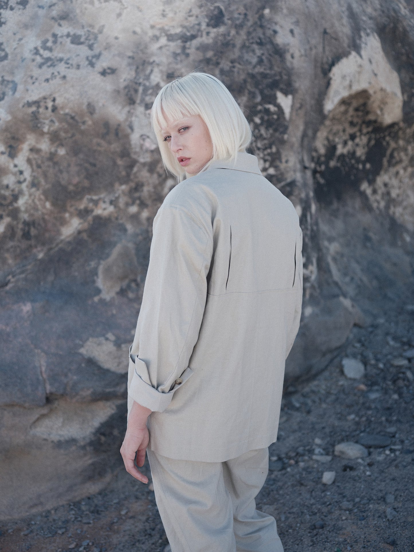 White Linen Workwear Shirt