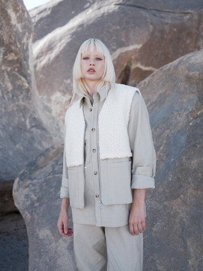 White Linen Workwear Shirt