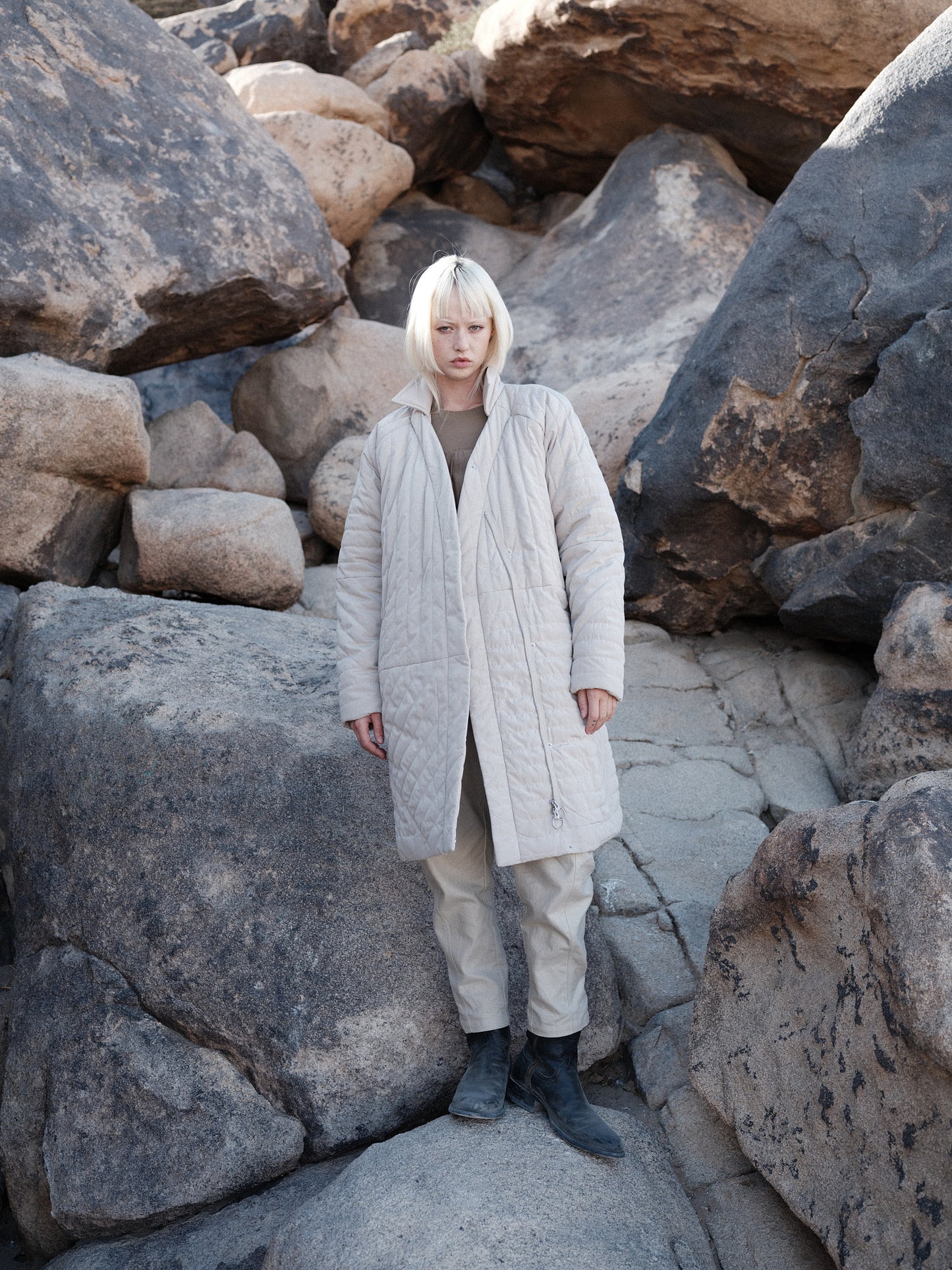 White Quilted Puffer Jacket