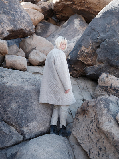 White Quilted Puffer Jacket