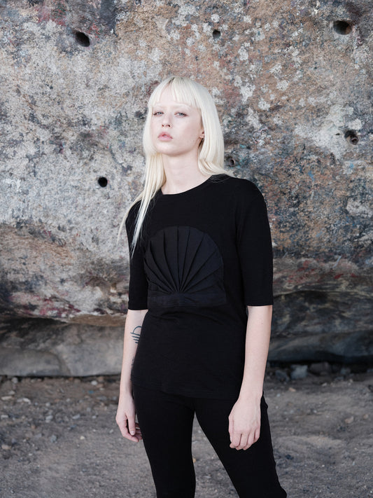 Black Wool Jersey T-Shirt