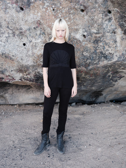 Black Wool Jersey T-Shirt