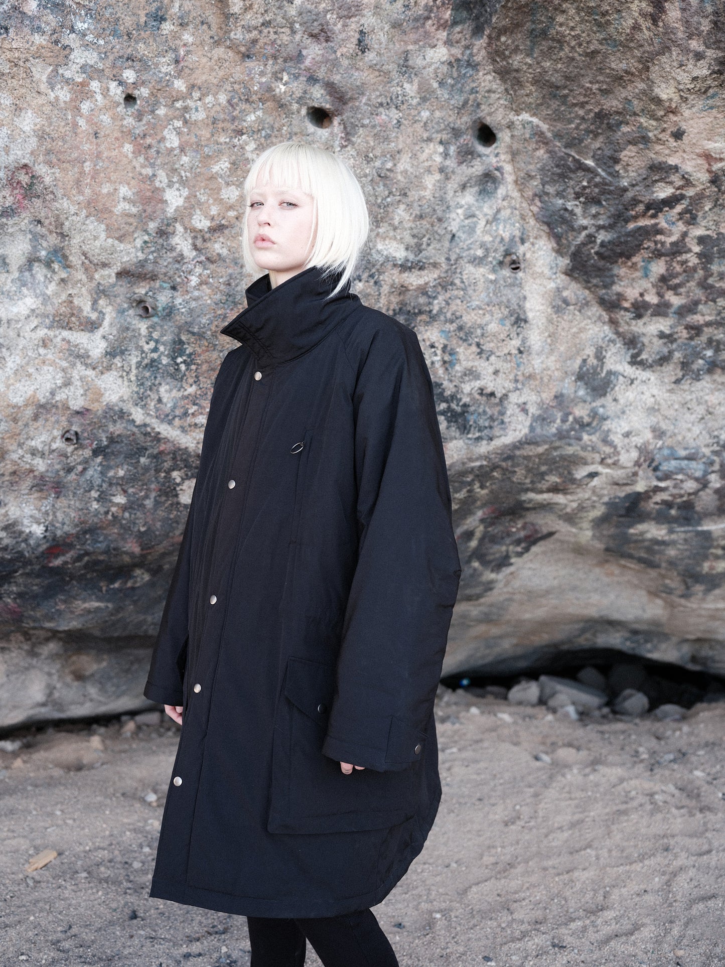 Black Wool Parka Jacket