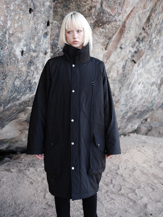 Black Wool Parka Jacket