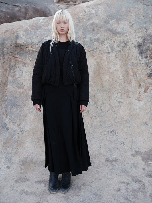 Black Cropped Cocoon Jacket