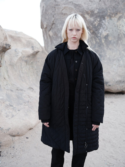 Black Quilted  Puffer Jacket