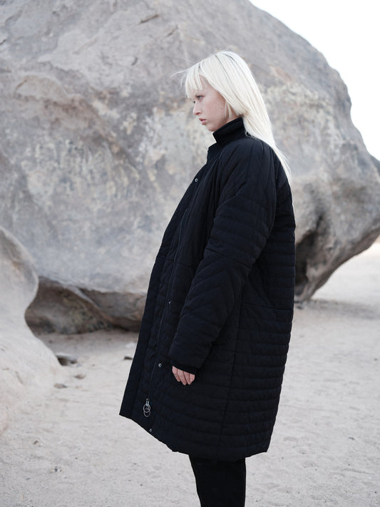 Black Quilted  Puffer Jacket