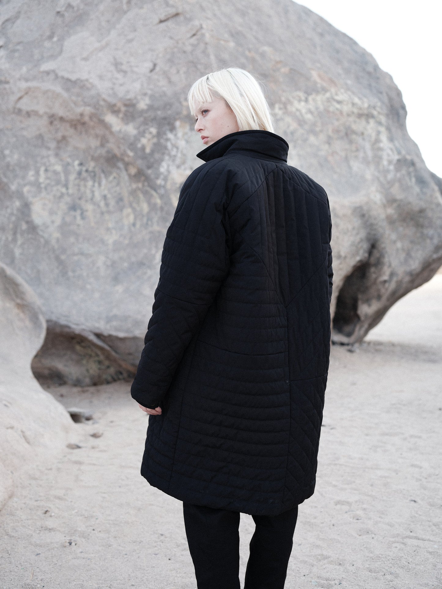 Black Quilted  Puffer Jacket