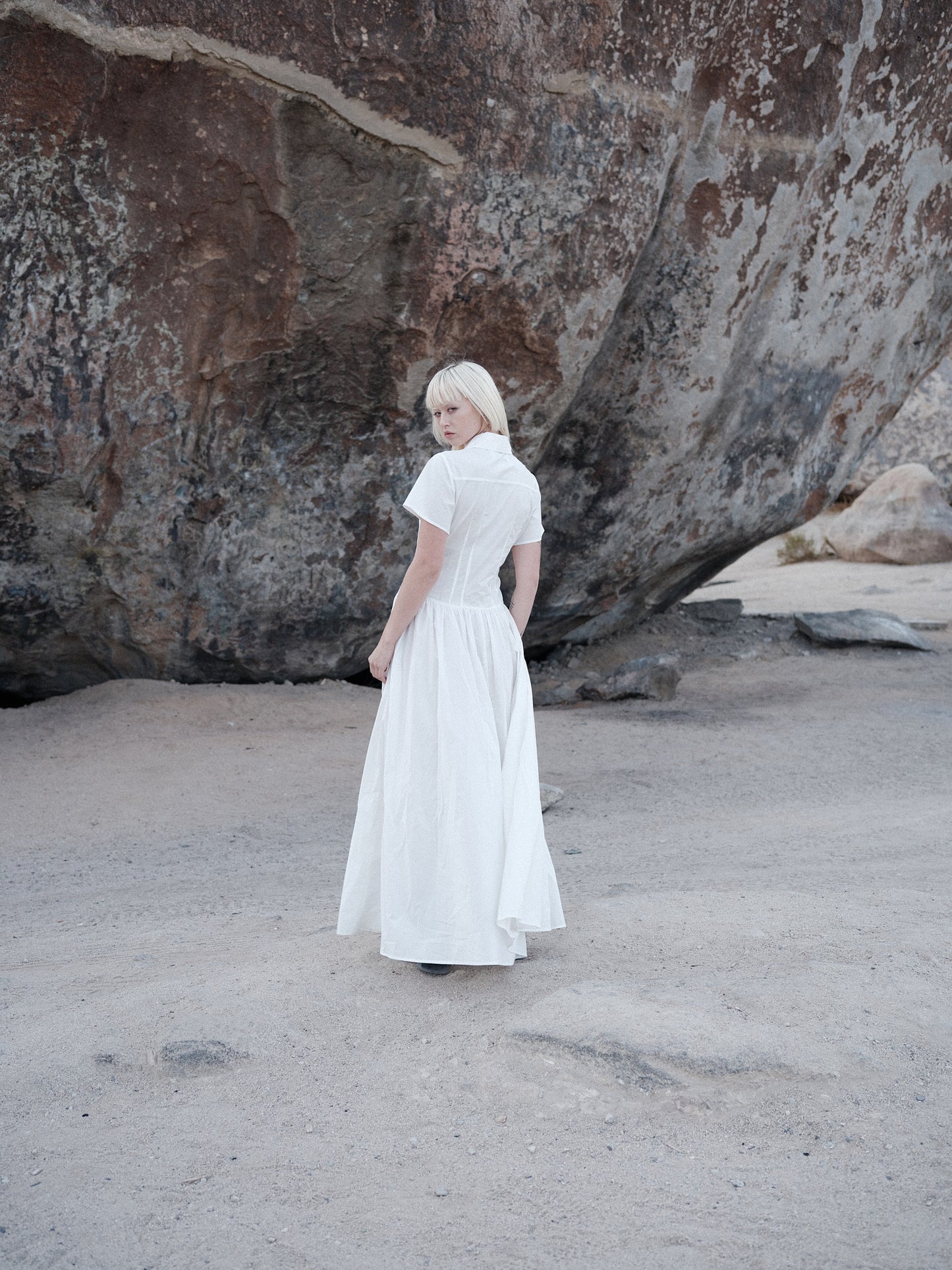 White Cotton Shirt Dress