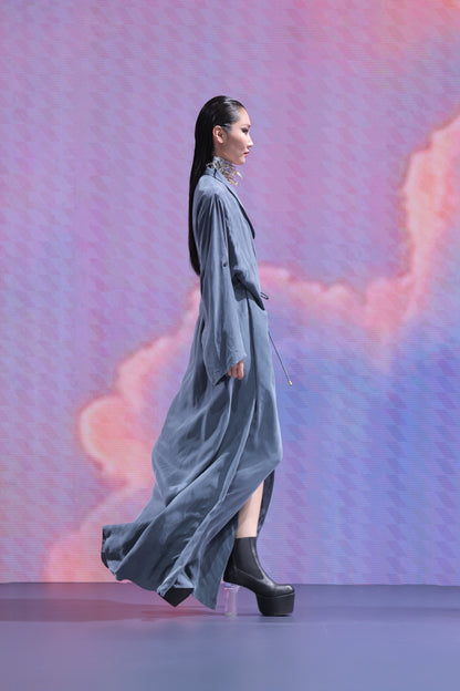 Blue Wrap Kimono Dress