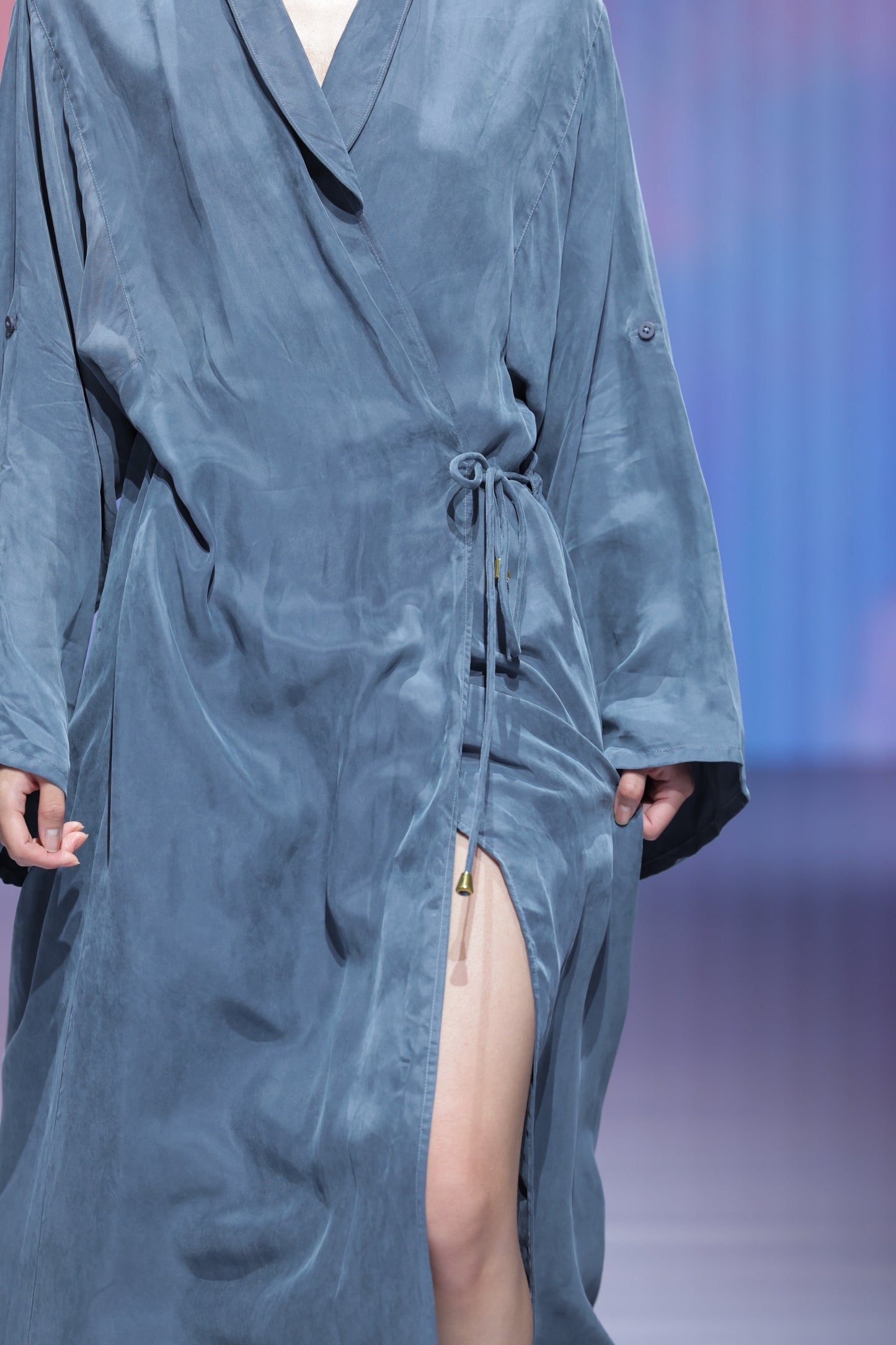 Blue Wrap Kimono Dress