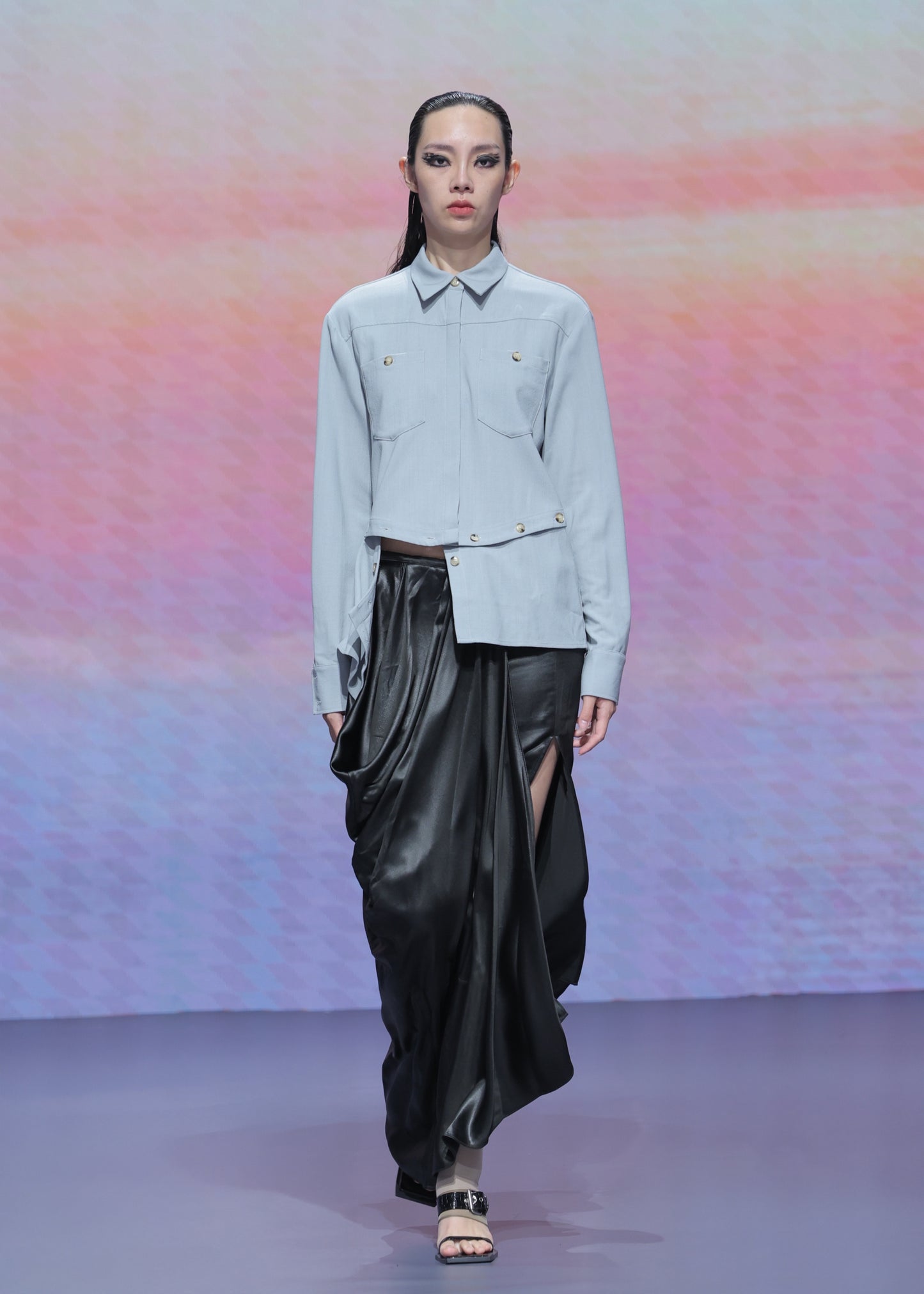 Blue Detachable Button Shirt