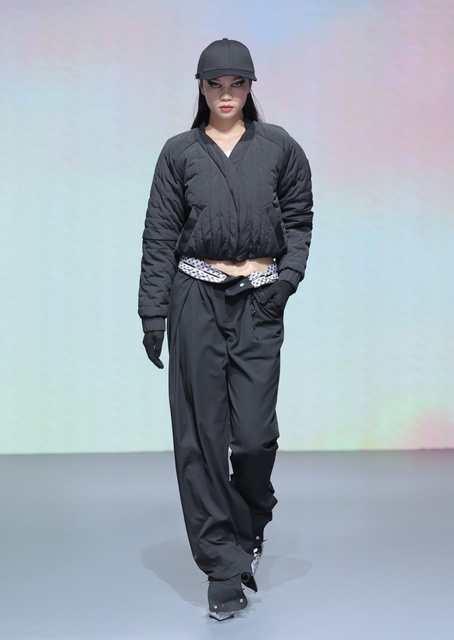 Black Cropped Cocoon Jacket