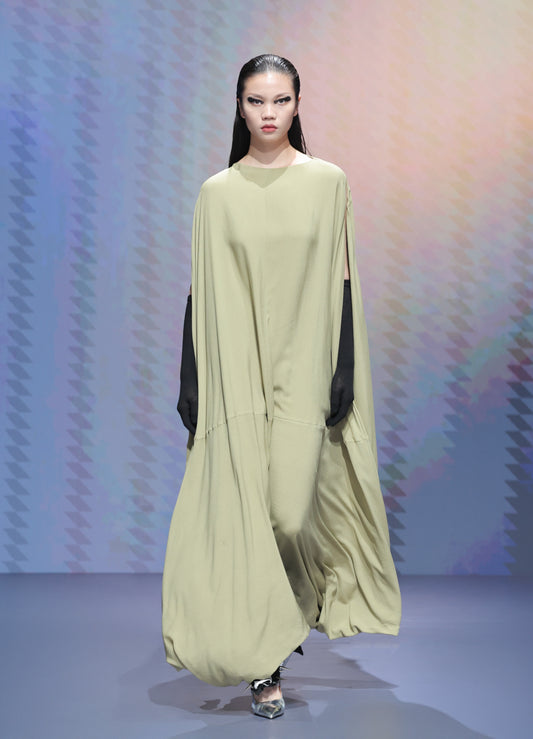 Green Silk Bias Cut dress