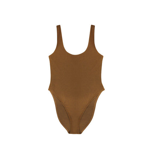 BROWN JERSEY BODYSUIT