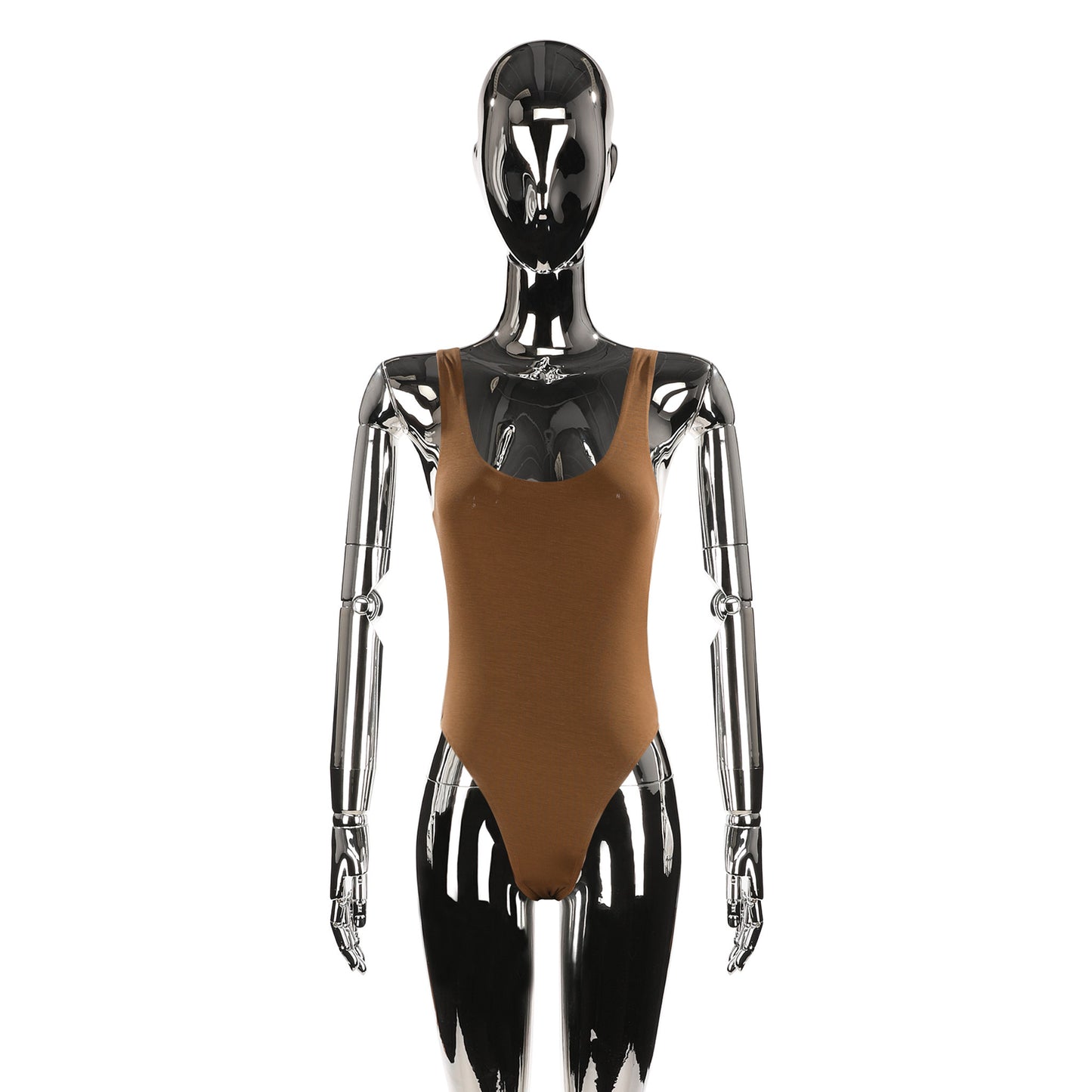 BROWN JERSEY BODYSUIT