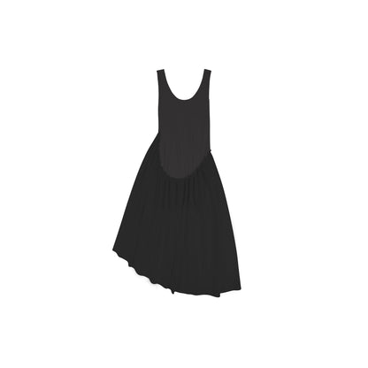 Black Drop Waist Poplin Jersey Dress | Sixa Rev L Black Drop Waist Poplin Jersey Dress | Sixa Rev L