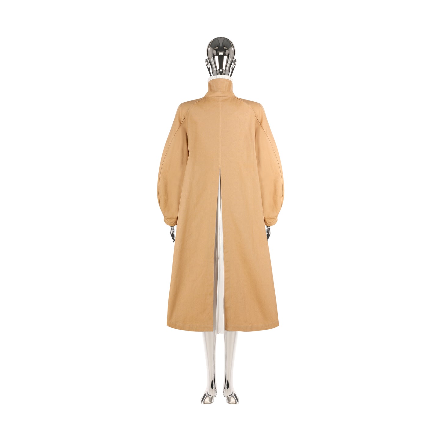 TAN COTTON BOW OVERCOAT