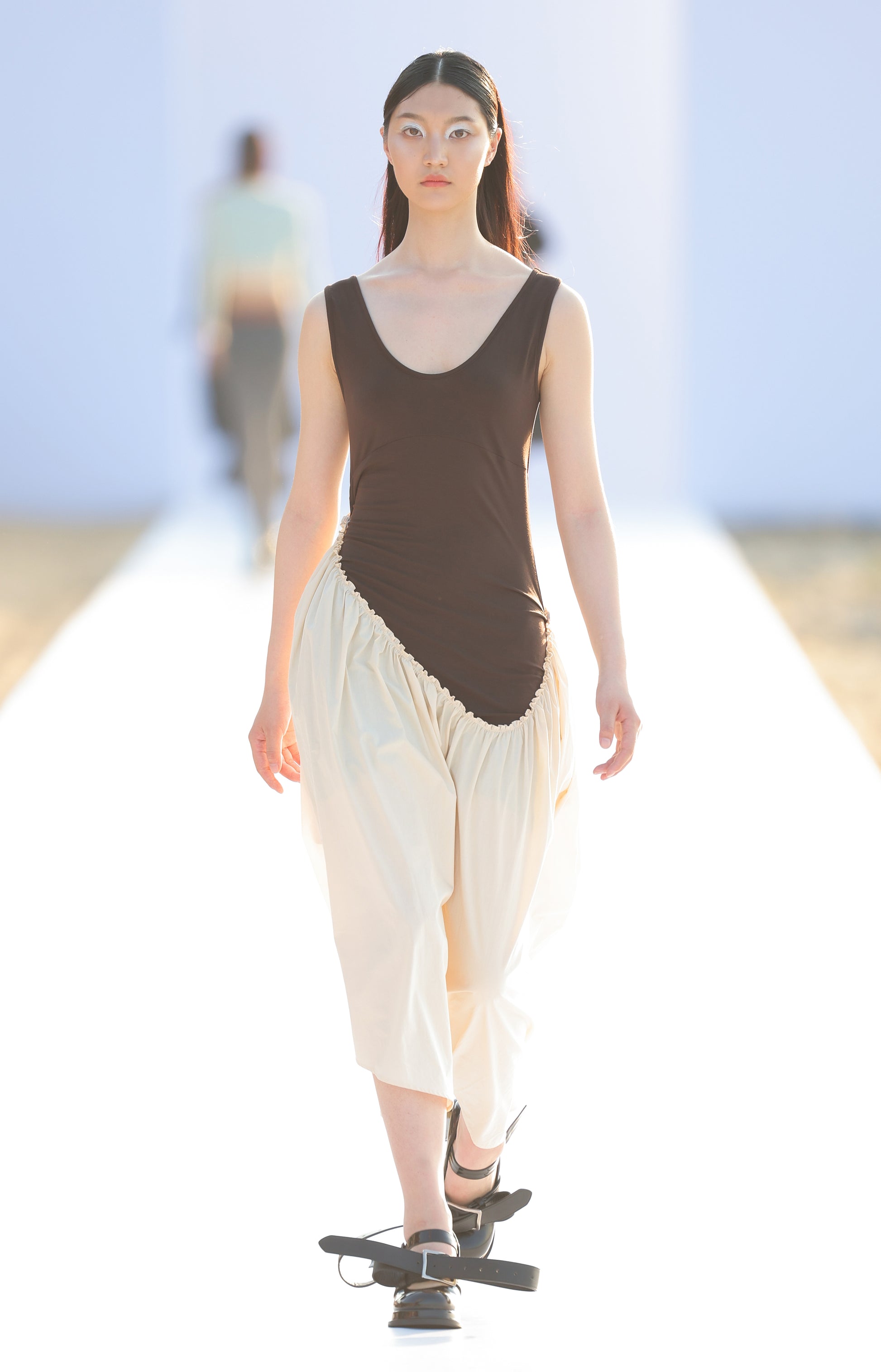 Contrast Brown Drop Waist Dress | Sixa Rev Contrast Brown Drop Waist Dress | Sixa Rev