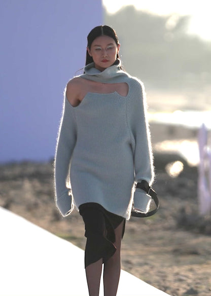 MOHAIR CUTOUT SWEATER